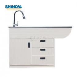 Стол для влажной утилизации с деревянным каркасом