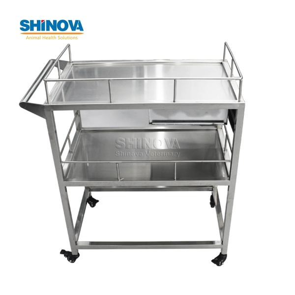 Медицинская тележка из нержавеющей стали с ящиками